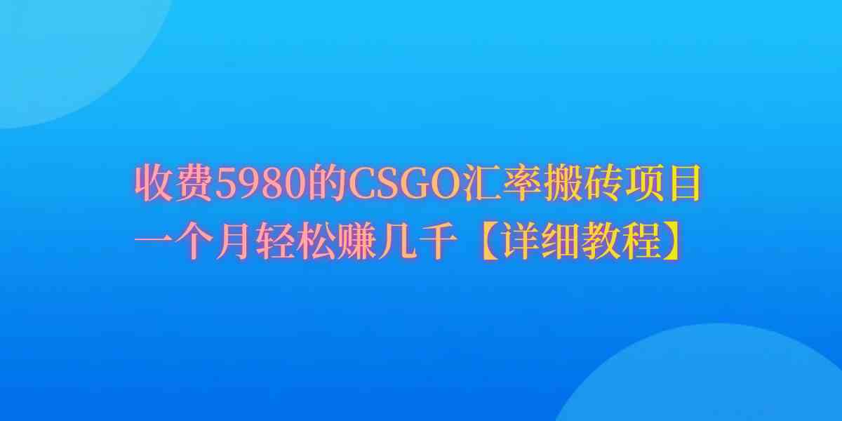 （9776期）CSGO装备搬砖，月综合收益率高达60%，你也可以！-云启网创