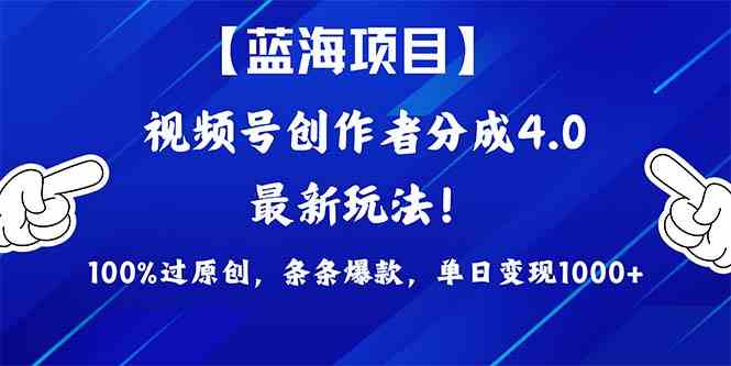 （9777期）2024蓝海项目视频号，最新方法， 100%过原创，条条爆款，单日变现1K+，…-云启网创