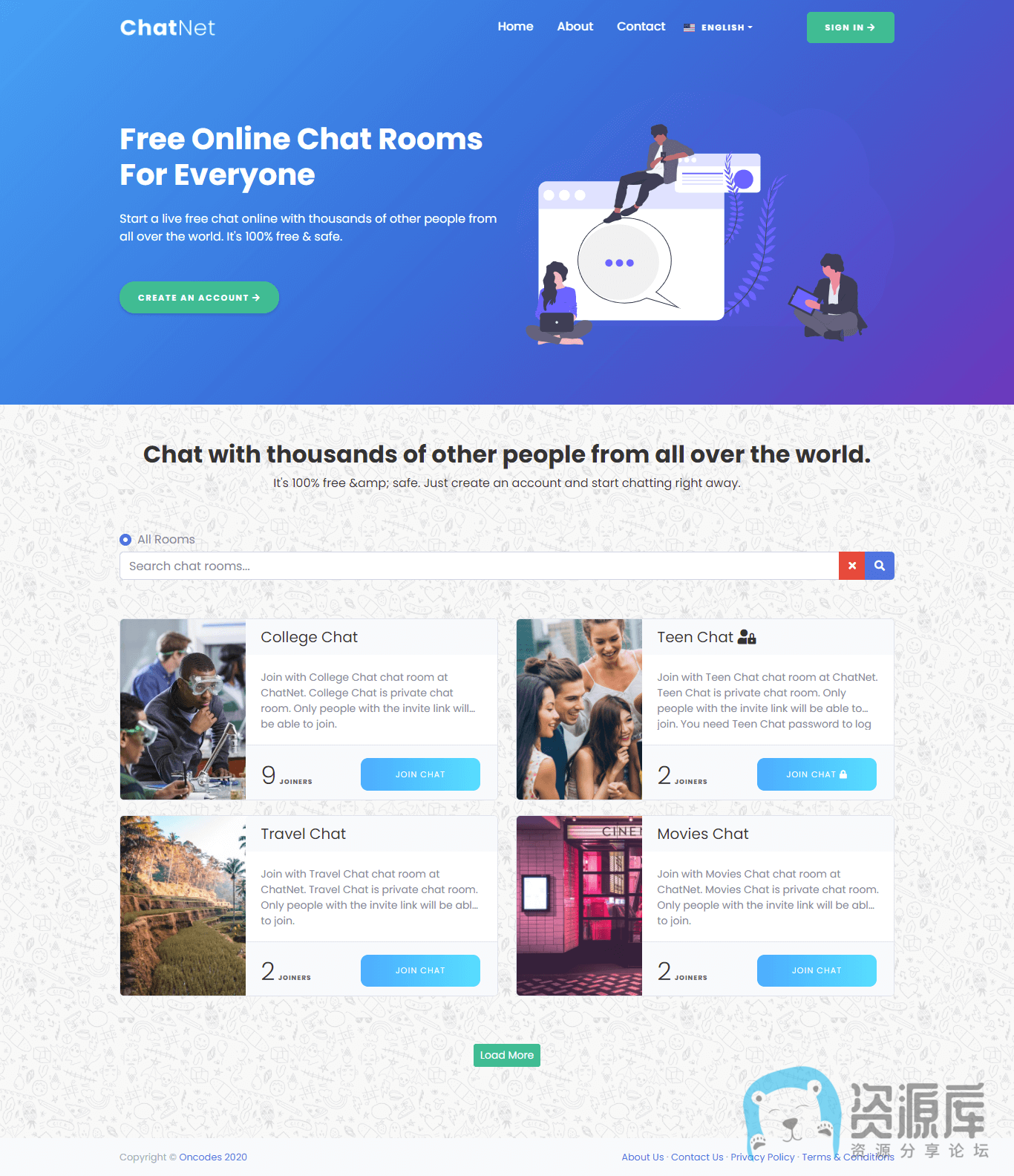 ChatNet -PHP聊天室和私人聊天程序 v1.9-云启网创