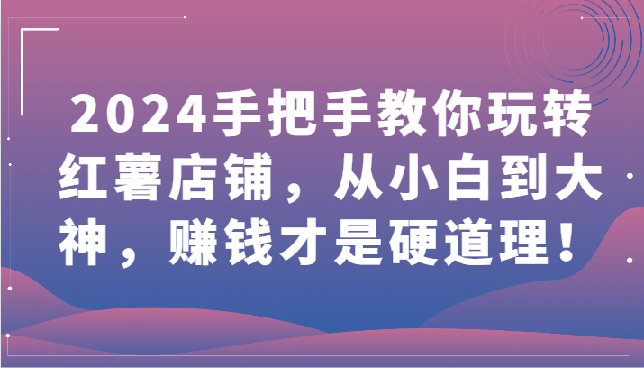 2024手把手教你玩转红薯店铺,从小白到大神,赚钱才是硬道理!-云启网创