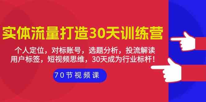 (9782期)实体-流量打造-30天训练营:个人定位,对标账号,选题分析,投流解读-70节-云启网创