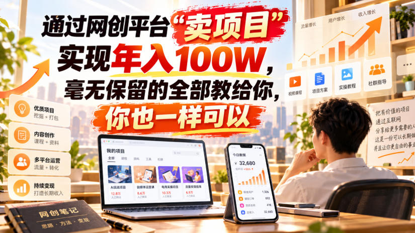 通过网创平台“卖项目”实现年入100W，毫无保留的全部教给你，你也一样可以！【揭秘】-拾亿云创