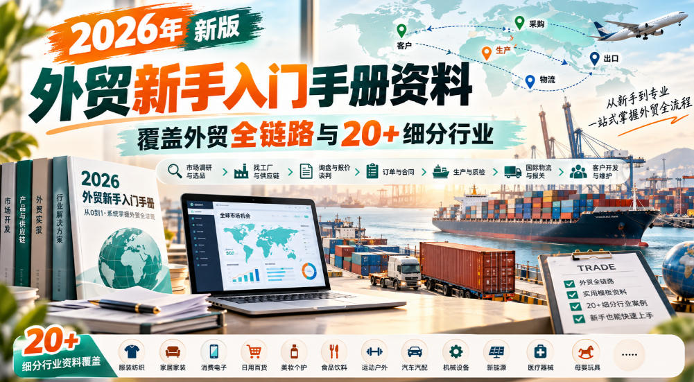 2026年新版外贸新手入门手册资料，覆盖外贸全链路与20+细分行业-拾亿云创