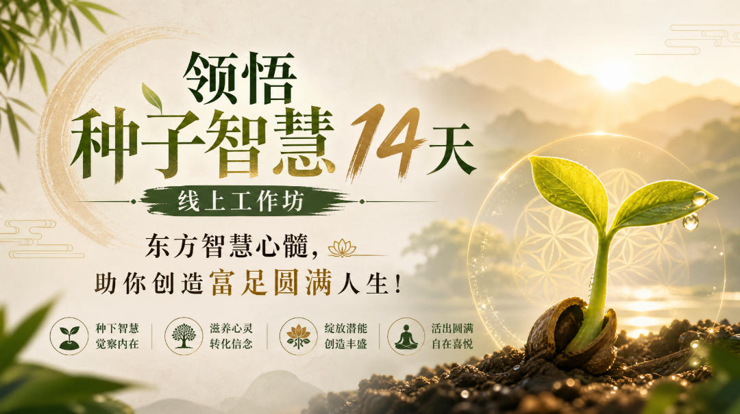 鹿大米领悟种子智慧14天线上工作坊，东方智慧心髓，助你创造富足圆满人生！-拾亿云创