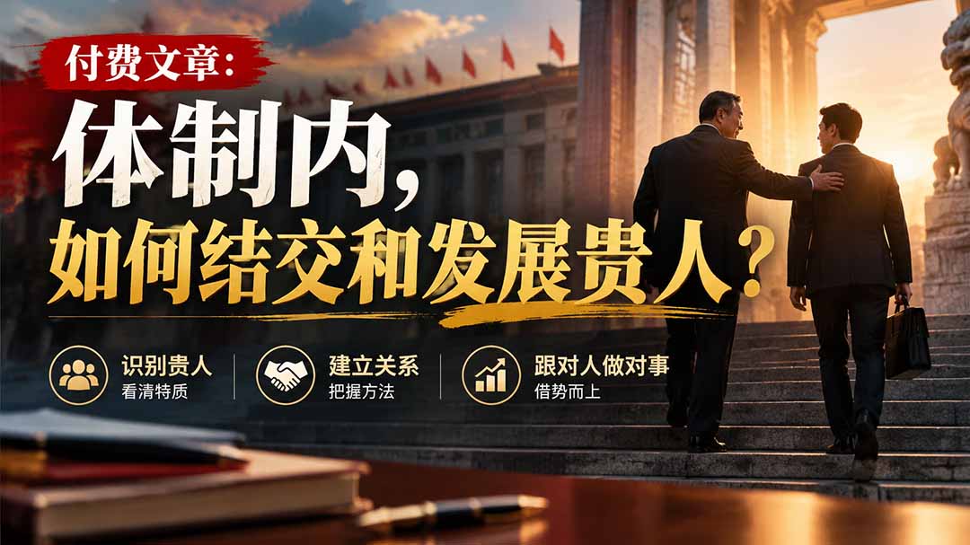 【无水印】付费文章:体制内,如何结交和发展贵人?-拾亿云创