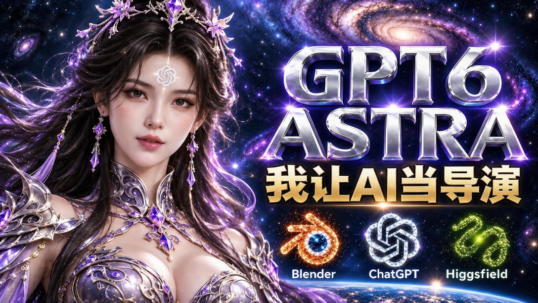 让GPT-6 Astra当导演！Higgsfield和Blender实战打造30秒玄幻精准运镜短片！-拾亿云创
