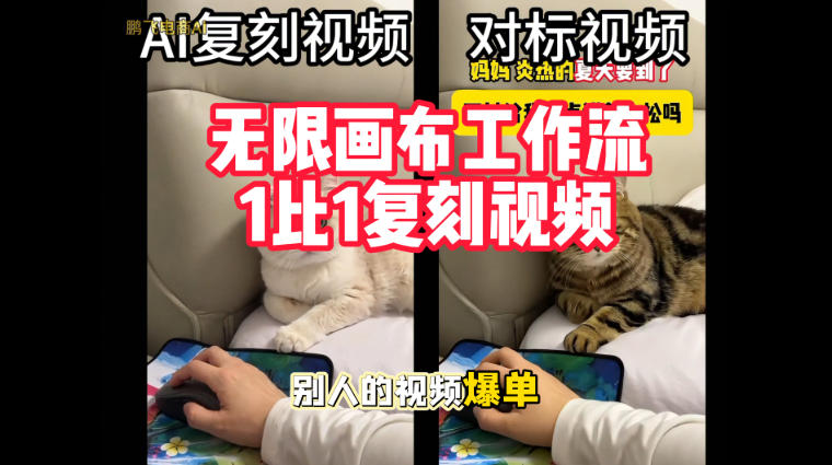 宠物带货视频复刻，无限画布工作流1比1，不用拍摄、不用布景、不用真人出镜，几分钟就能做出一条专业带货视频-拾亿云创
