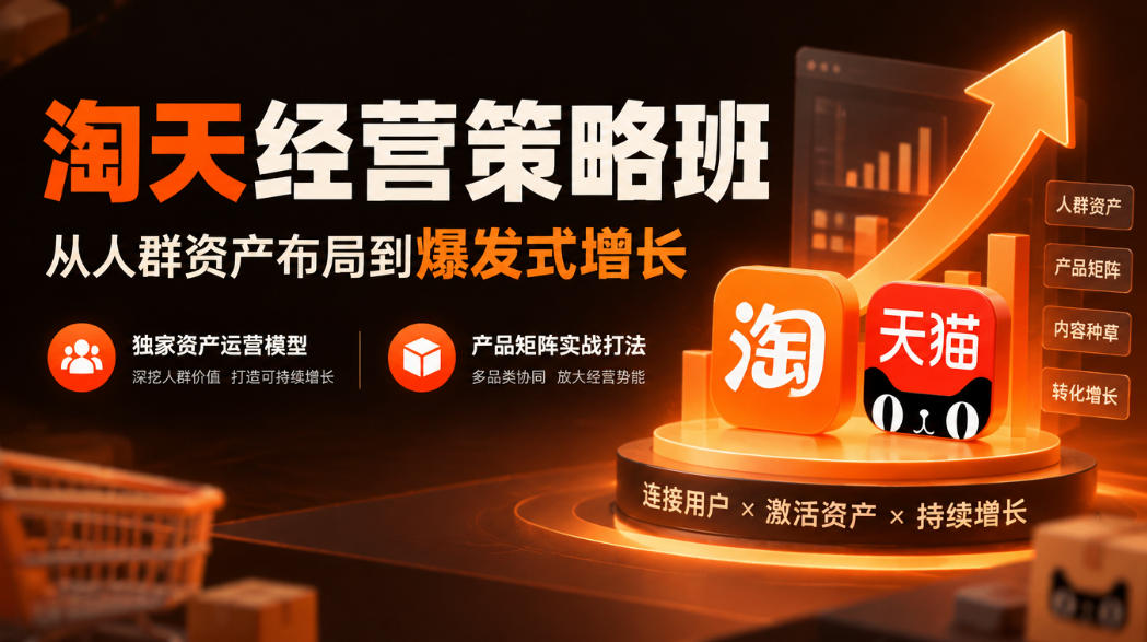淘天经营策略班,从人群资产布局到爆发式增长,独家资产运营模型,产品矩阵实战打法-拾亿云创