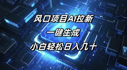 风口项目AI拉新，一键生成，小白轻松日入几十-云启网创