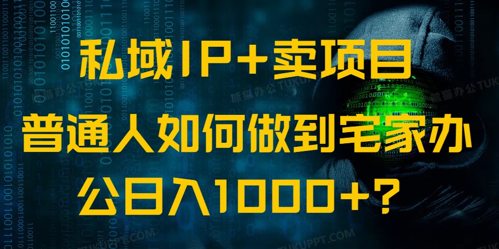 （14400期）私域IP+卖项目，普通人如何做到宅家办公实现日入1000+-云启网创