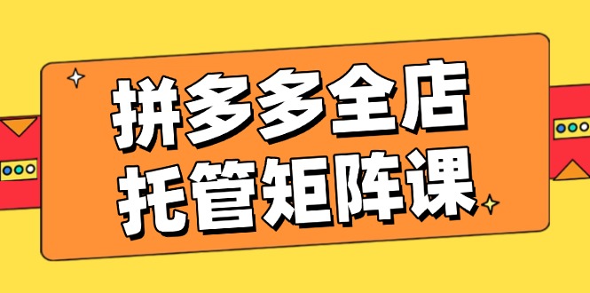 （14328期）拼多多全店托管矩阵课，盈利动销玩法，高效计划设置，提升店铺效益-云启网创