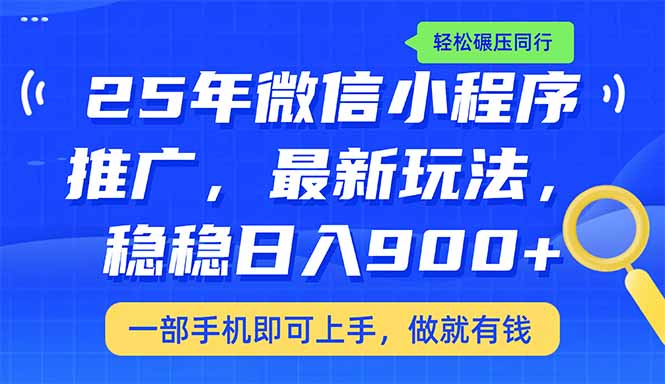 （14411期）25年最新小程序推广教学，稳定日入900+，轻松碾压同行-云启网创