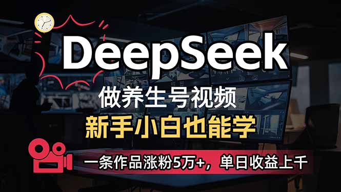 （14270期）小白用DeepSeek做养生号，一条作品涨粉5万+，单日收益上千-云启网创